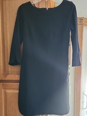 Vince Camuto Black 3/4 Sleeve Shift Dress